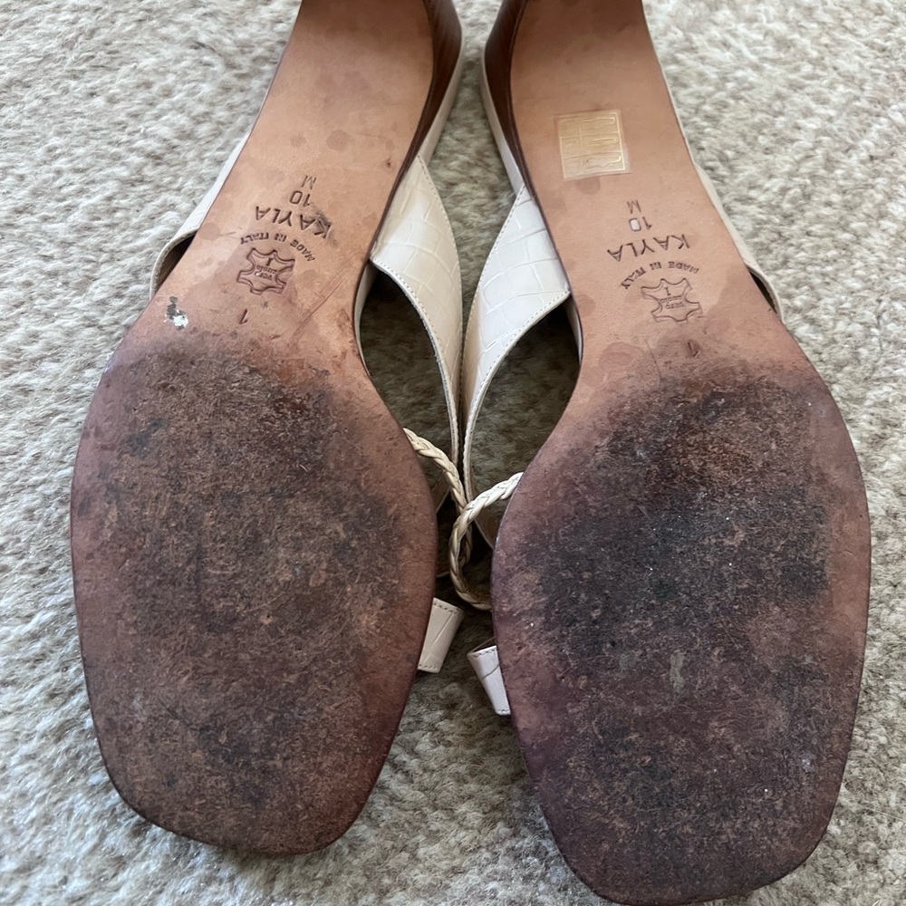 Brighton Ivory Kayla Croc Kitten Heel Sandals - Picture 5 of 7